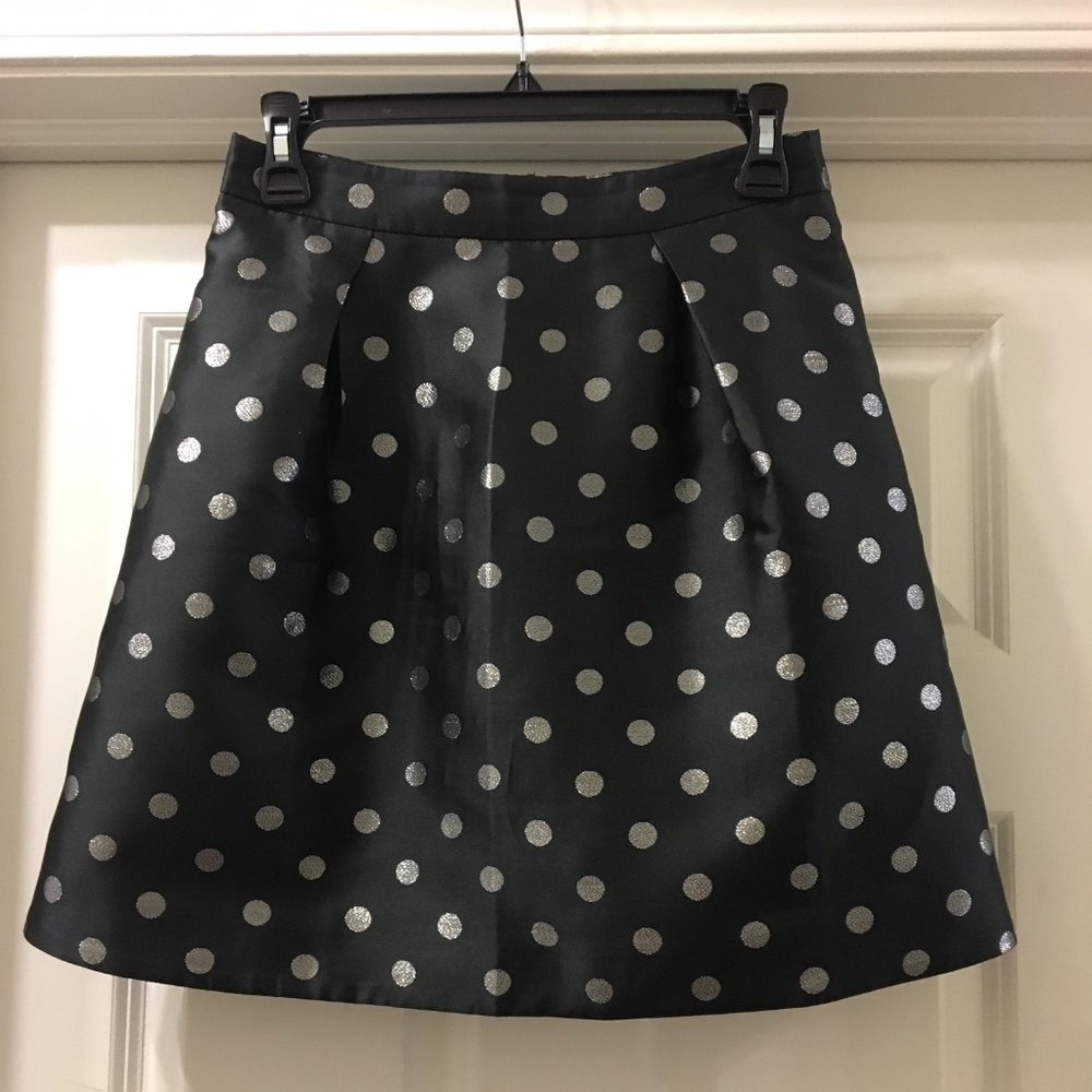 NWT J. Crew Factory Silver Dot Jacquard Skirt Sz 0 - Picture 2 of 4